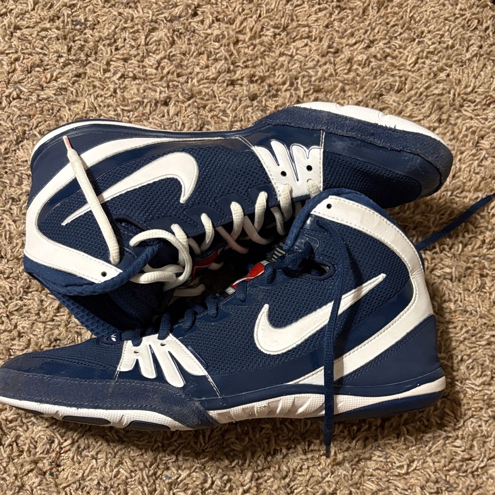 Nike Navy and White High-Top Sneakers